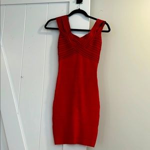 Bebe hot red body on dress
